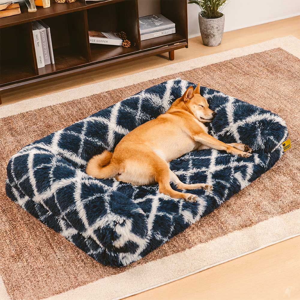 Classic Plaid Orthopaedic Bolster Dog Sofa Bed - Cosy Comfort