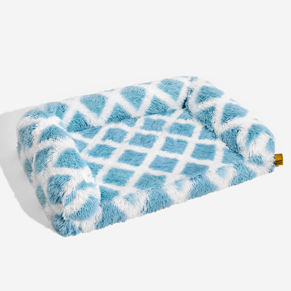 Classic Plaid Orthopaedic Bolster Dog Sofa Bed - Cosy Comfort