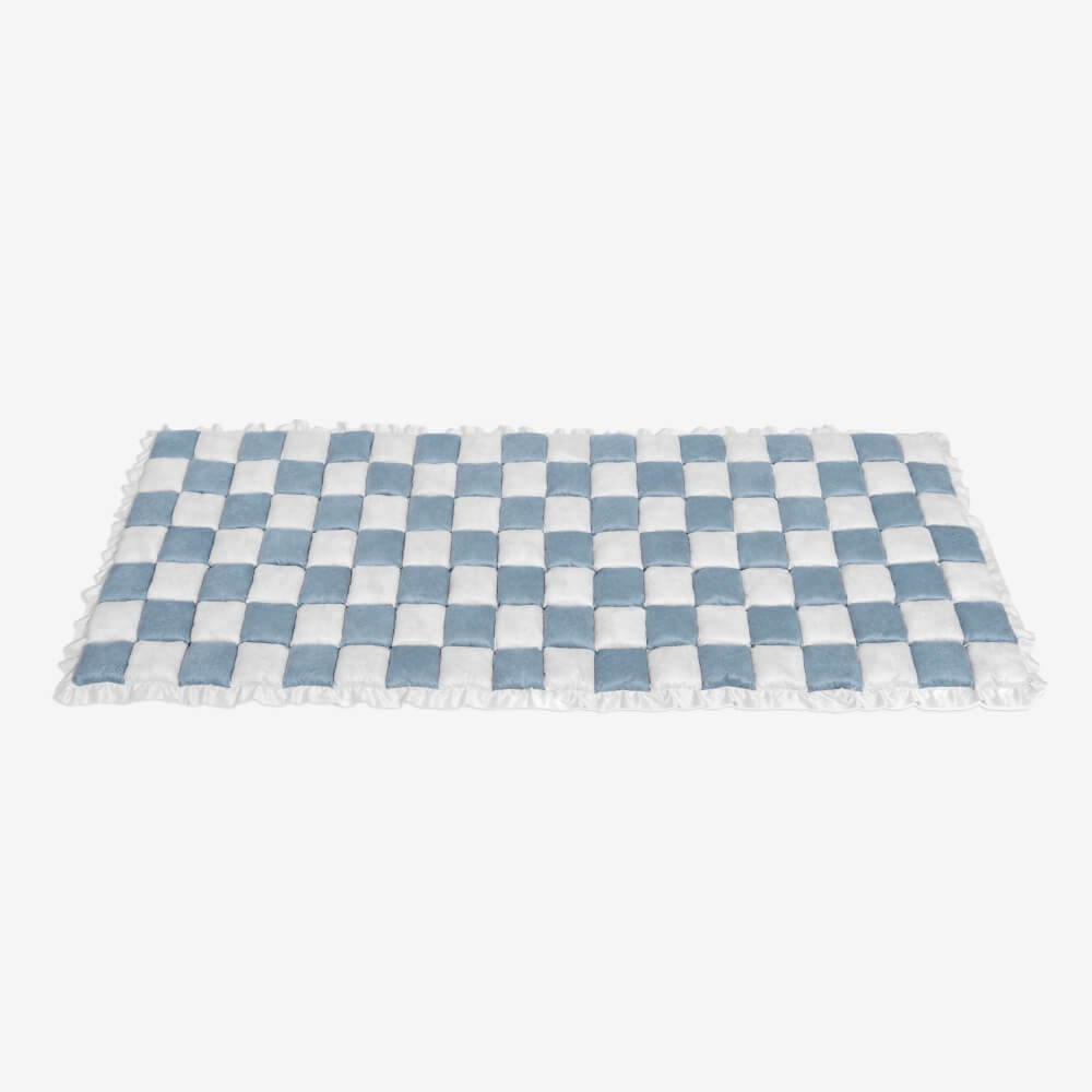 Cream-coloured Large Plaid Square Pet Carpet Bed Sofa Cover