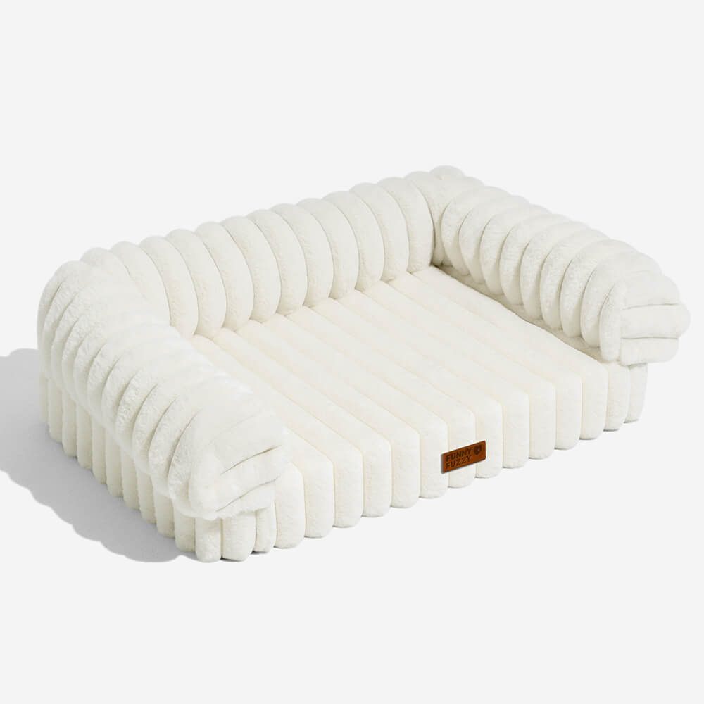 Cream Fluffy Comfort Orthopaedic Dog and Cat Sofa Bed