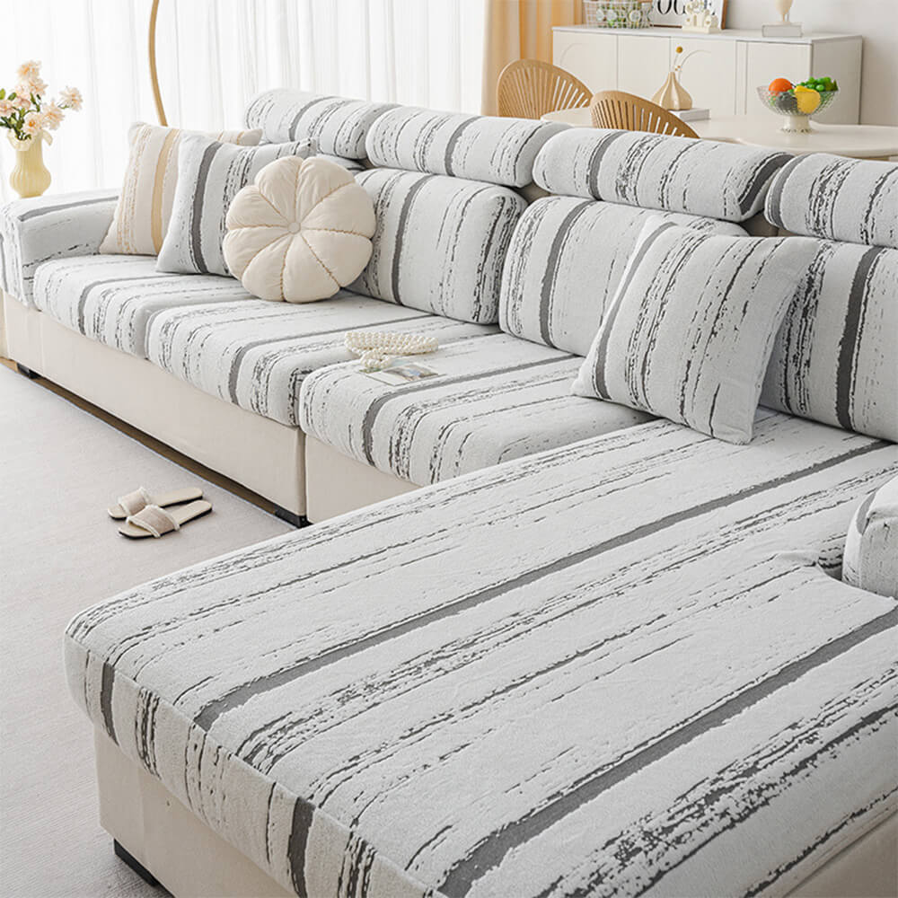 All-Seasons Breathable Jacquard Velvet Anti-Scratch Elastic Full Wrap Magic Sofa Cover