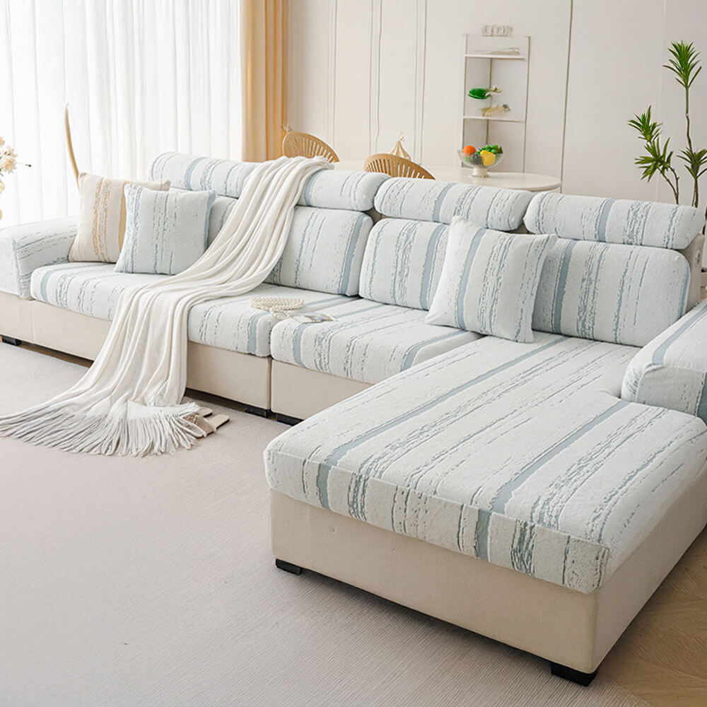 All-Seasons Breathable Jacquard Velvet Anti-Scratch Elastic Full Wrap Magic Sofa Cover