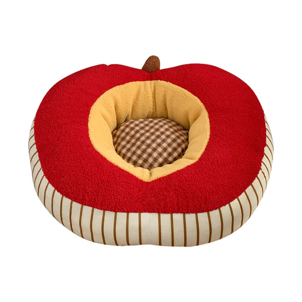 Apple Shaped Soft Plush Washable Cosy Dog & Cat Bed