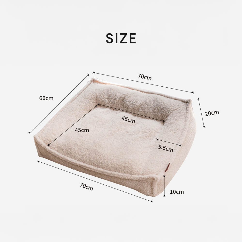 Curved Support Teddy Fabric Waterproof Dog & Cat Bed