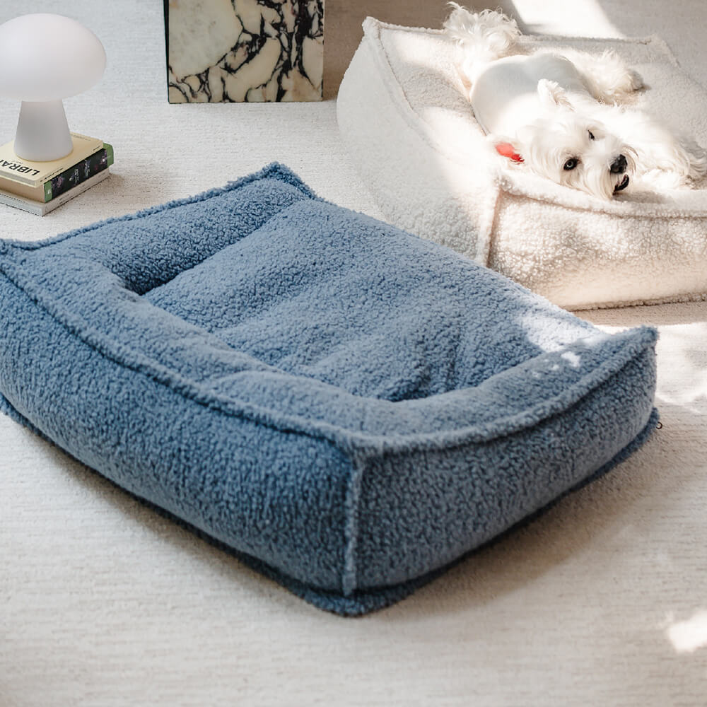 Curved Support Teddy Fabric Waterproof Dog & Cat Bed