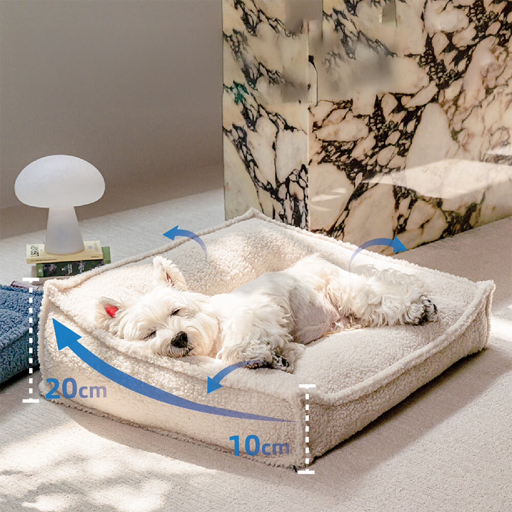 Curved Support Orthopaedic Teddy Fabric Waterproof Dog & Cat Bed