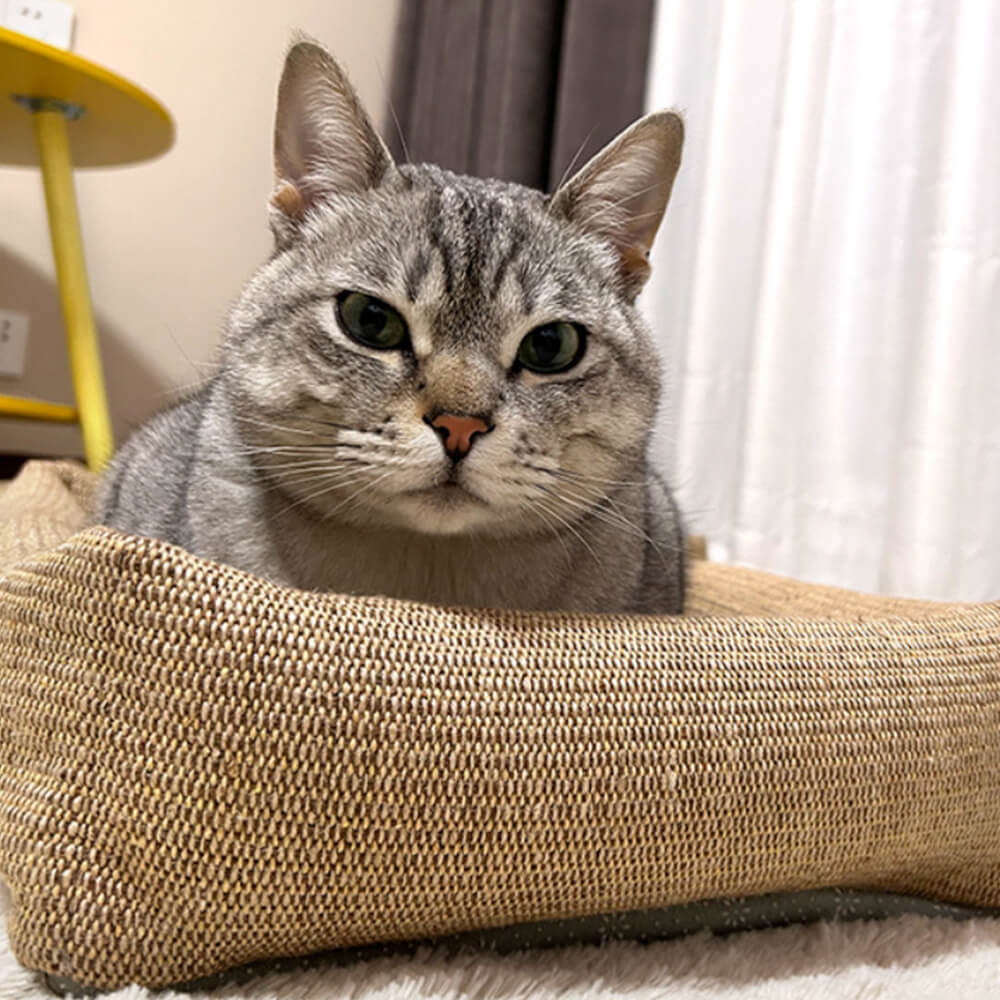 Durable Natural Jute Fibre Scratch-Resistant Cat Bed