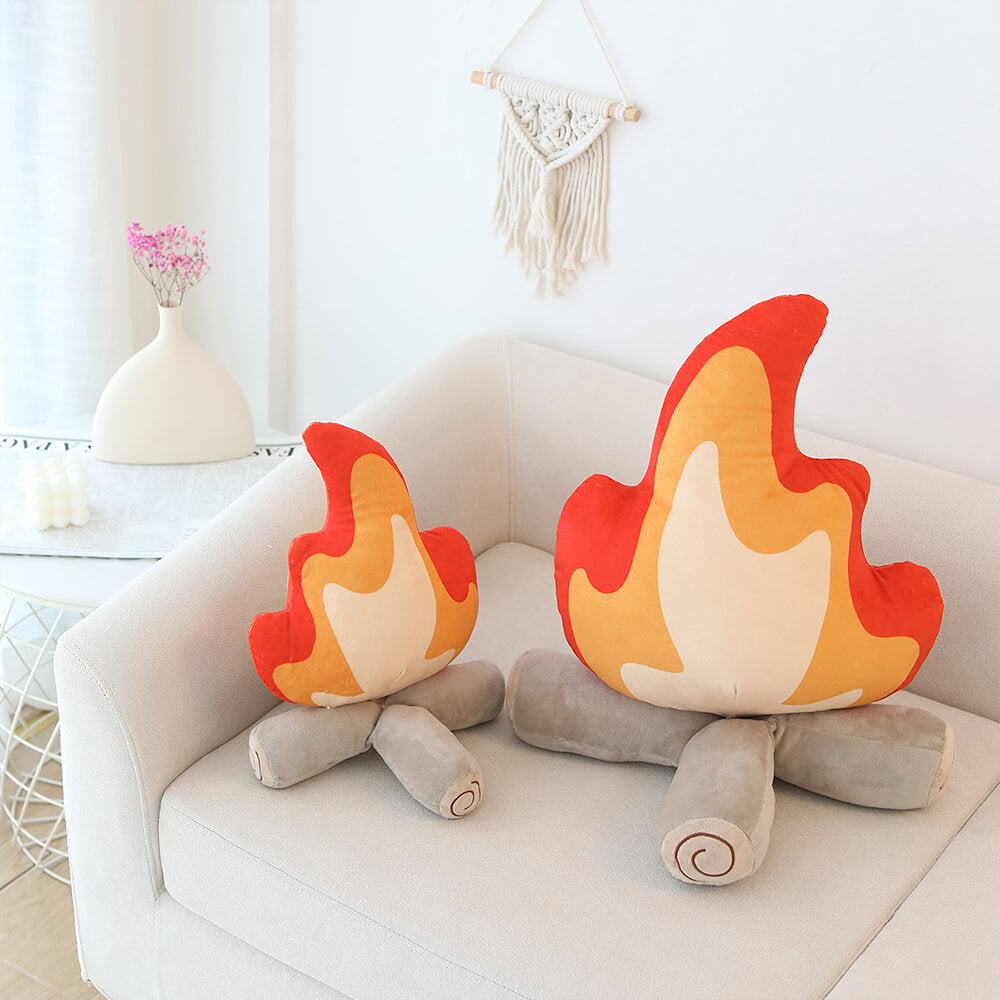 Flame Shape Plush Cosy Decorative Accent Sofa Pillow