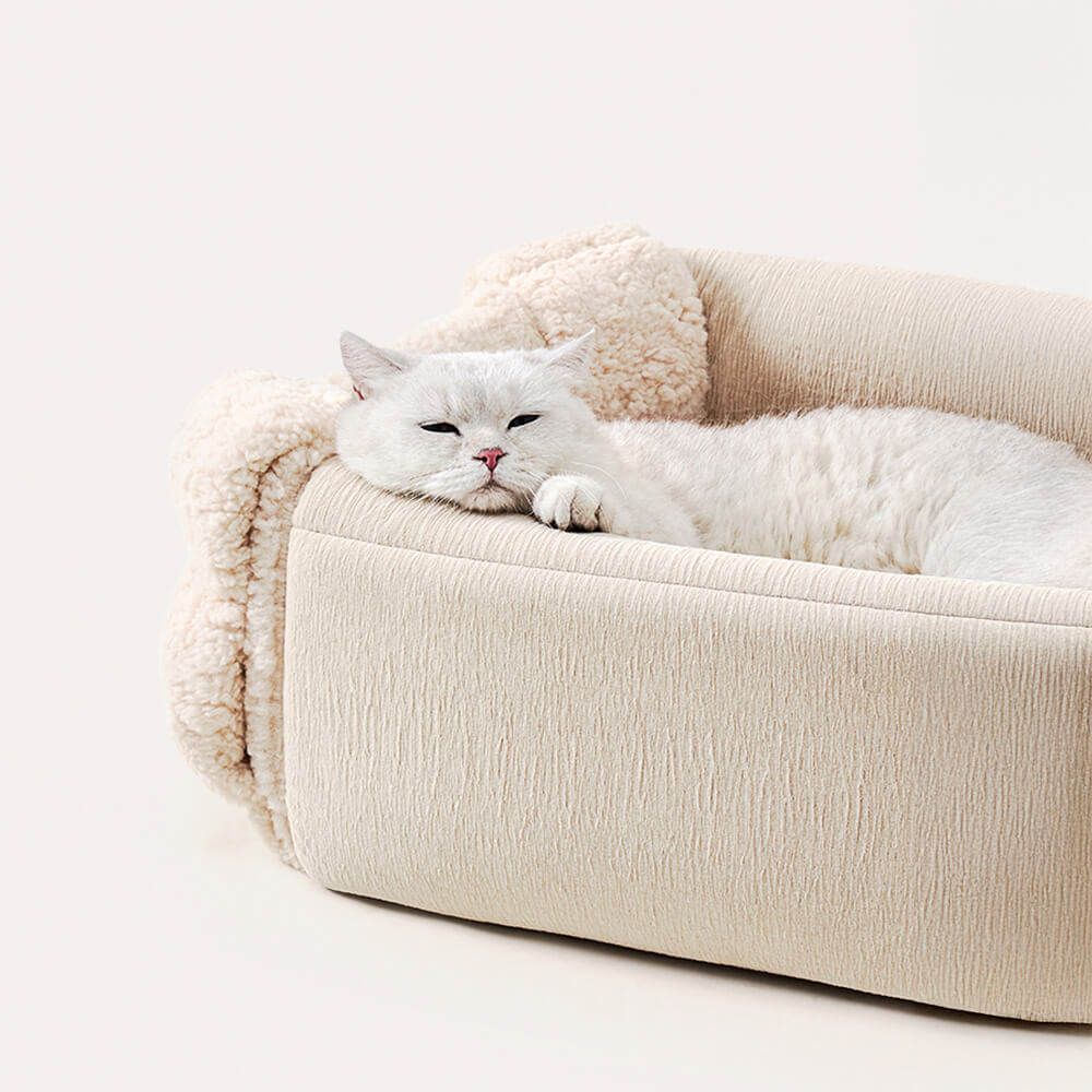 Handwoven Design Cosy Square Convertible Space Cat Bed