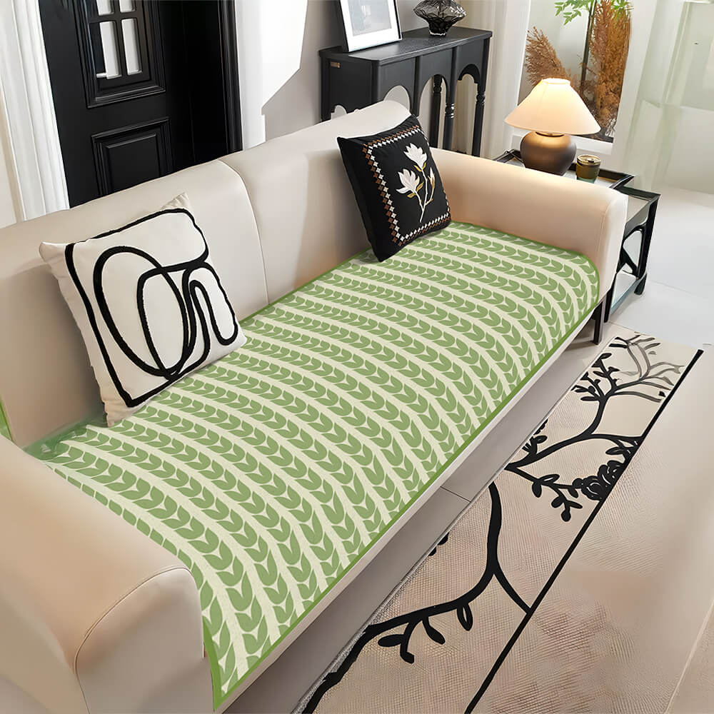 Modern Ice Silk Wheat Pattern Breathable Anti-Slip Sofa Cover