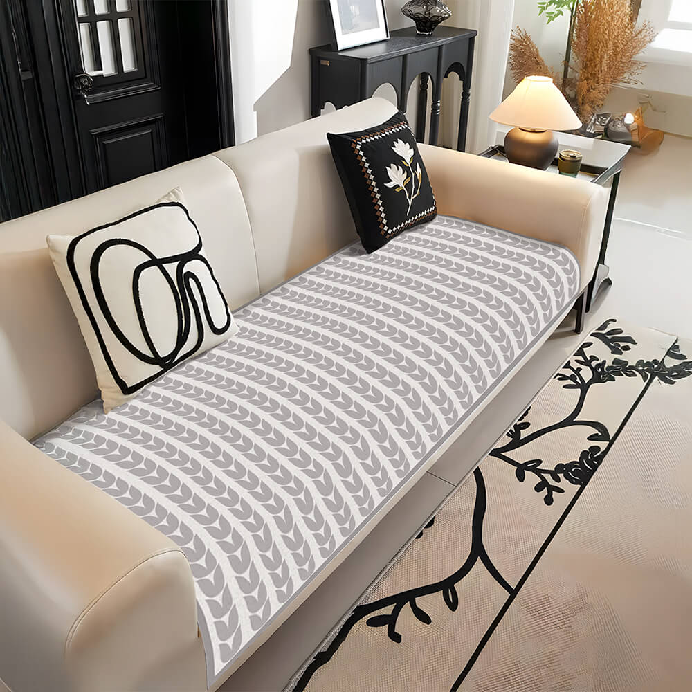 Modern Ice Silk Wheat Pattern Breathable Anti-Slip Sofa Cover