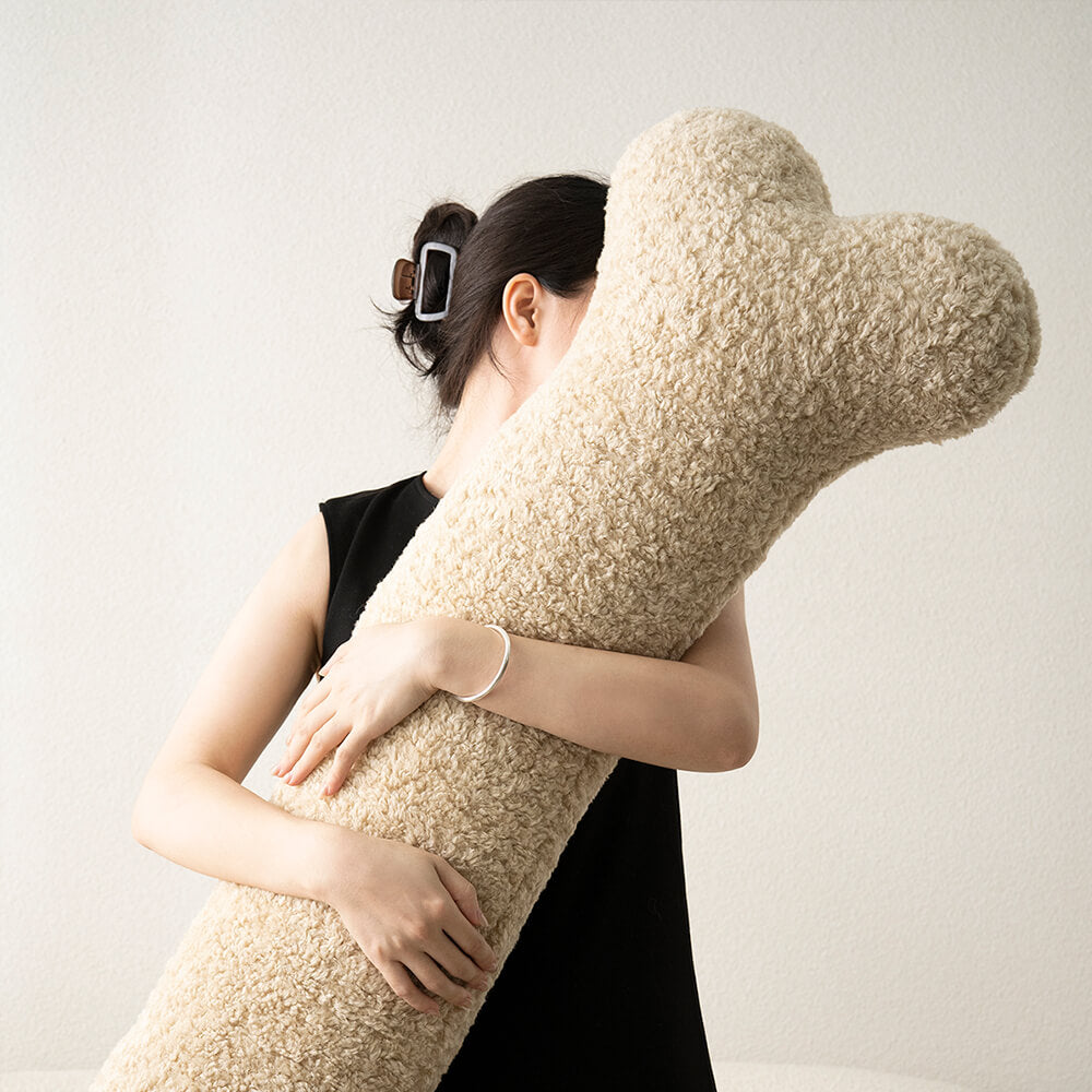 Plush Bone-Shaped Sofa Pillow Soft Cosy Decorative Cushion