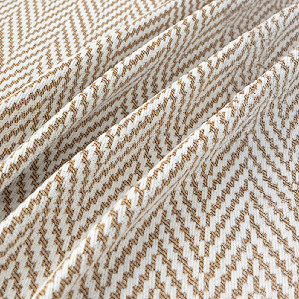 Premium Herringbone Chenille Fringe Full Coverage Sofa Cover