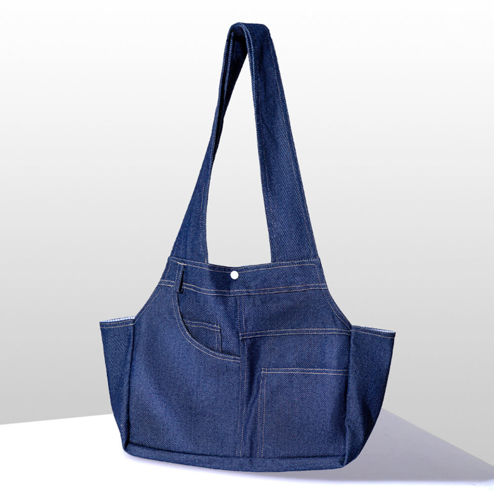 Spacious Denim Durable Pockets Safety Dog & Cat Carrier Bag