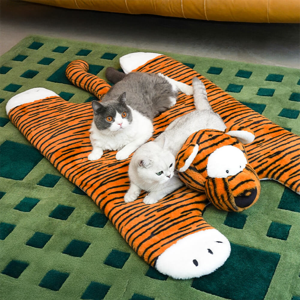 Tiger Stripe Shaped Warm Sleeping Dog & Cat Mat