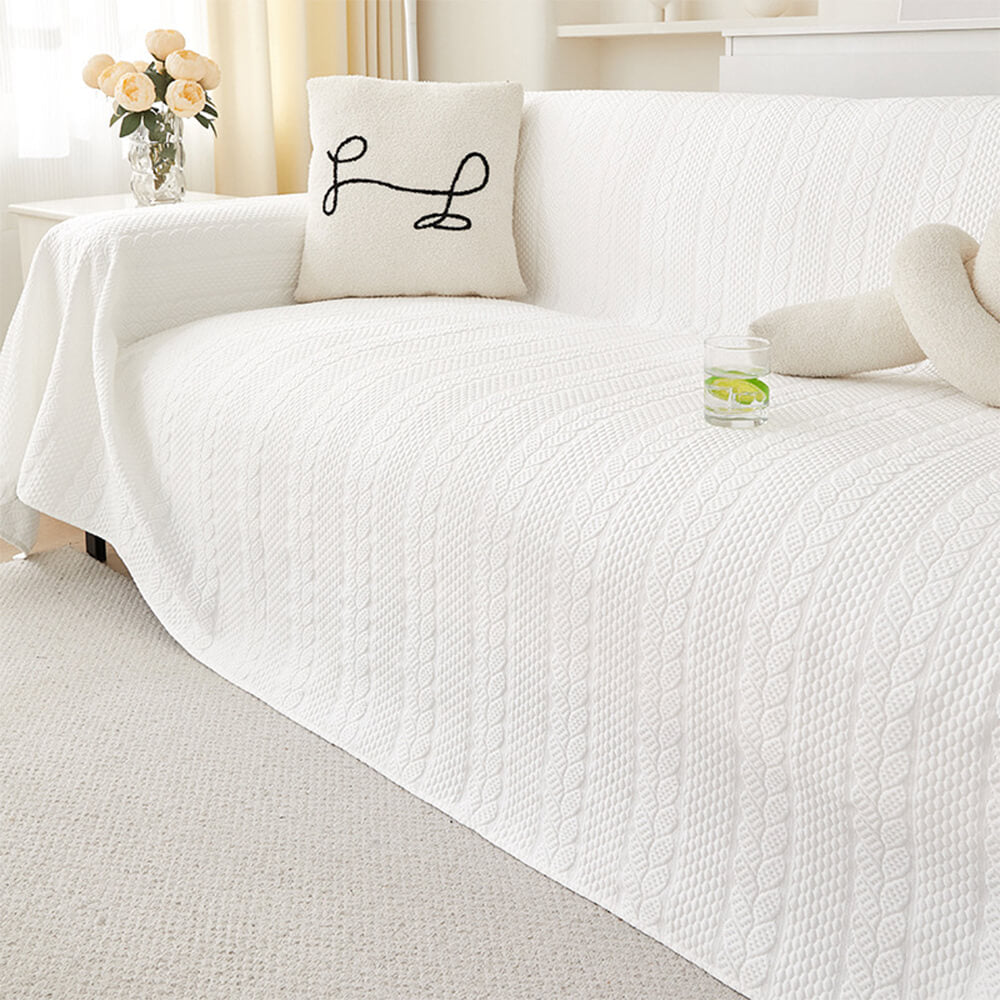 Wheat Pattern Textured Cooling Ice Silk Anti-Slip Sofa Cover