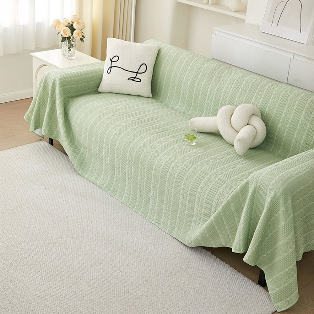 Wheat Pattern Textured Cooling Ice Silk Anti-Slip Sofa Cover