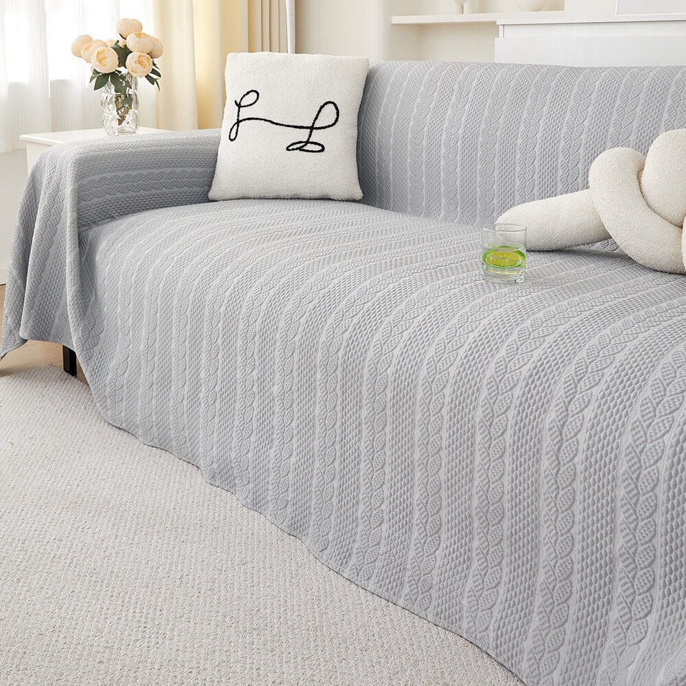 Wheat Pattern Textured Cooling Ice Silk Anti-Slip Sofa Cover