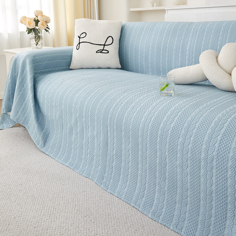 Wheat Pattern Textured Cooling Ice Silk Anti-Slip Sofa Cover