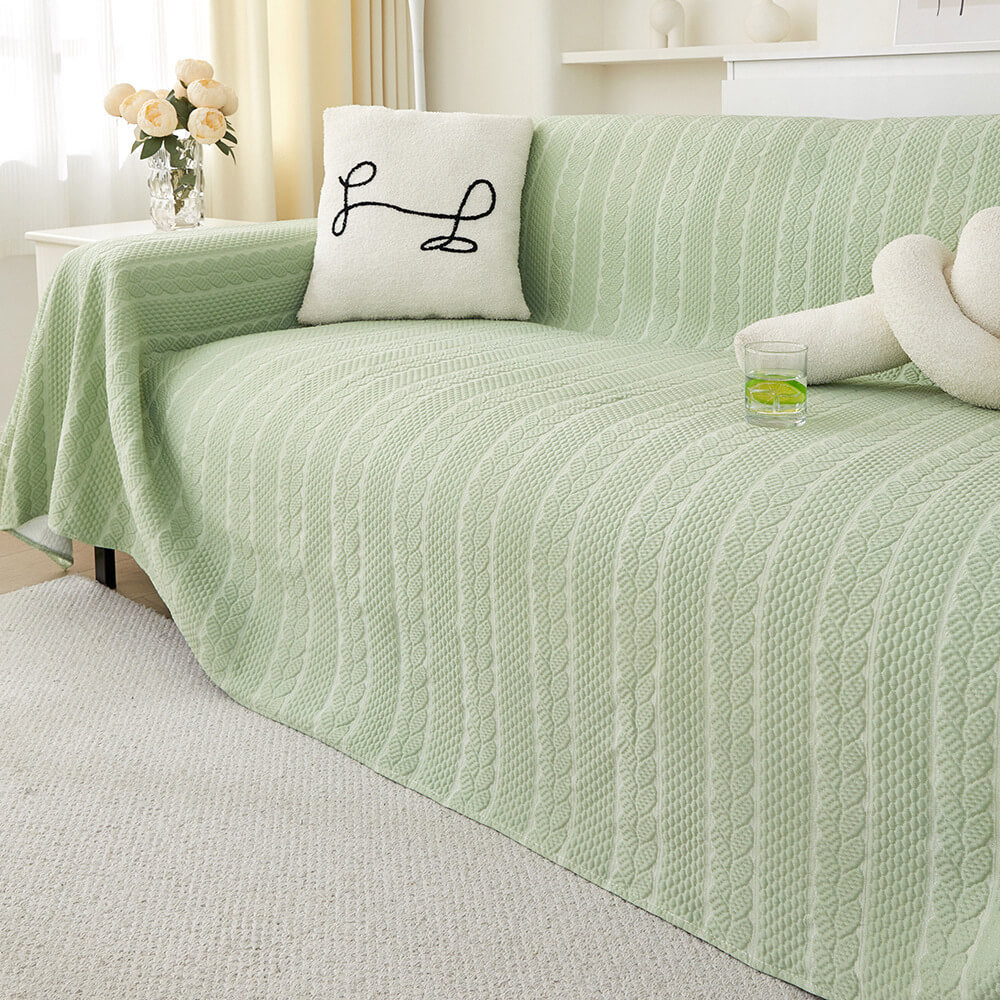 Wheat Pattern Textured Cooling Ice Silk Anti-Slip Sofa Cover