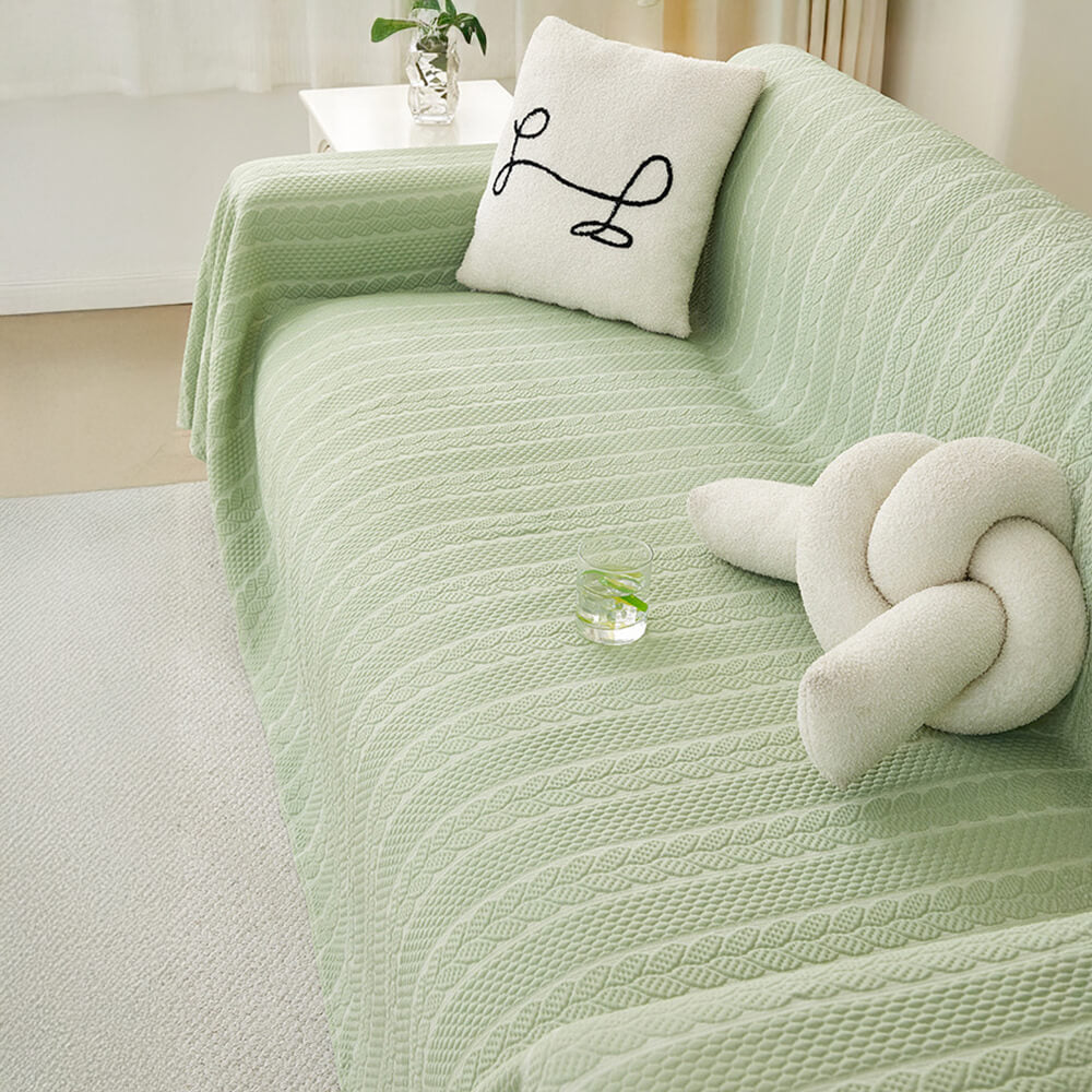 Wheat Pattern Textured Cooling Ice Silk Anti-Slip Sofa Cover