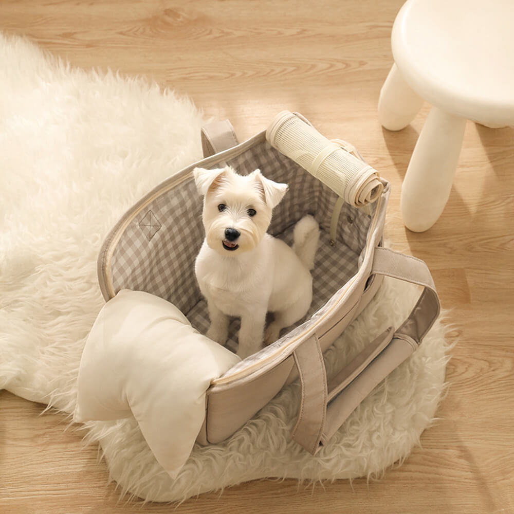 Stylish Plaid Travel-Friendly Dog & Cat Carrier Bag