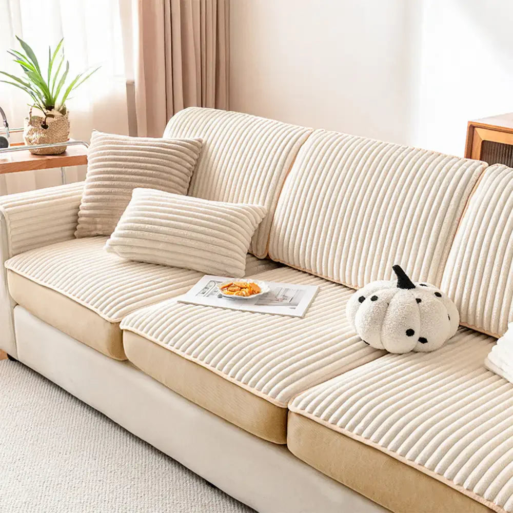 Fashion Straight Plush Comfortable Sofa Protective Stretch Magic Sofa Cover