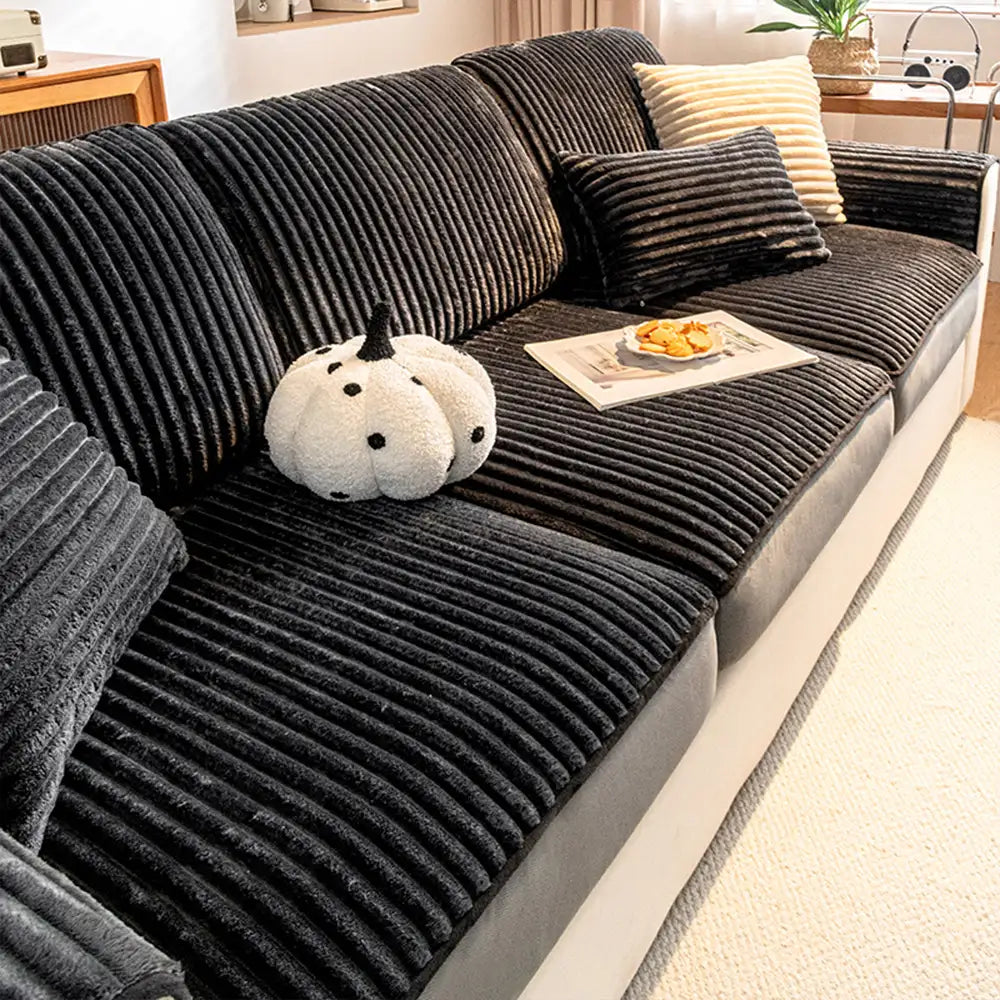 Fashion Straight Plush Comfortable Sofa Protective Stretch Magic Sofa Cover