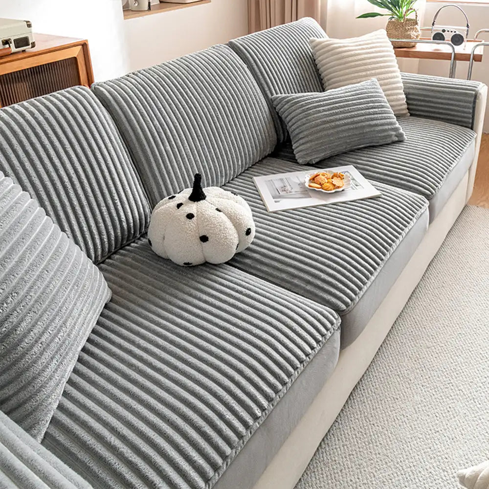Fashion Straight Plush Comfortable Sofa Protective Stretch Magic Sofa Cover