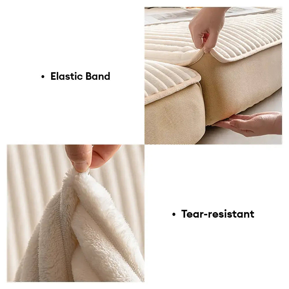 Fashion Straight Plush Comfortable Sofa Protective Stretch Magic Sofa Cover