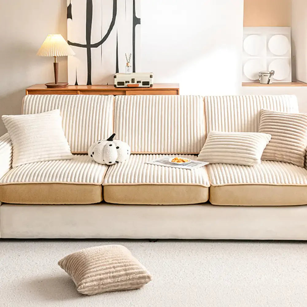 Fashion Straight Plush Comfortable Sofa Protective Stretch Magic Sofa Cover