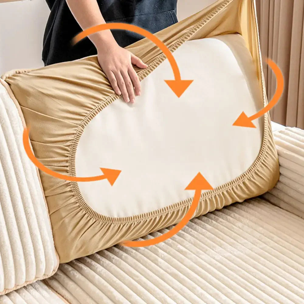 Fashion Straight Plush Comfortable Sofa Protective Stretch Magic Sofa Cover