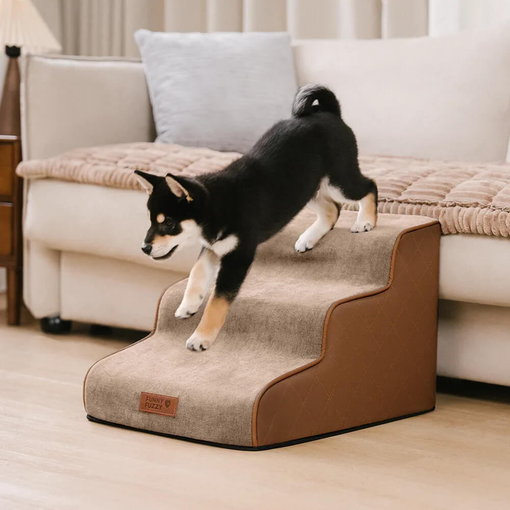 Faux Leather High-Density Sponge Removable Pet Steps - LuxeStep