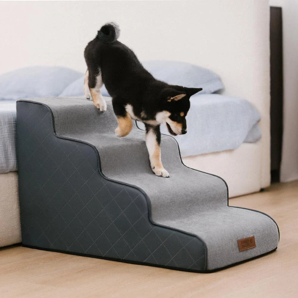 Faux Leather High-Density Sponge Removable Pet Steps - LuxeStep