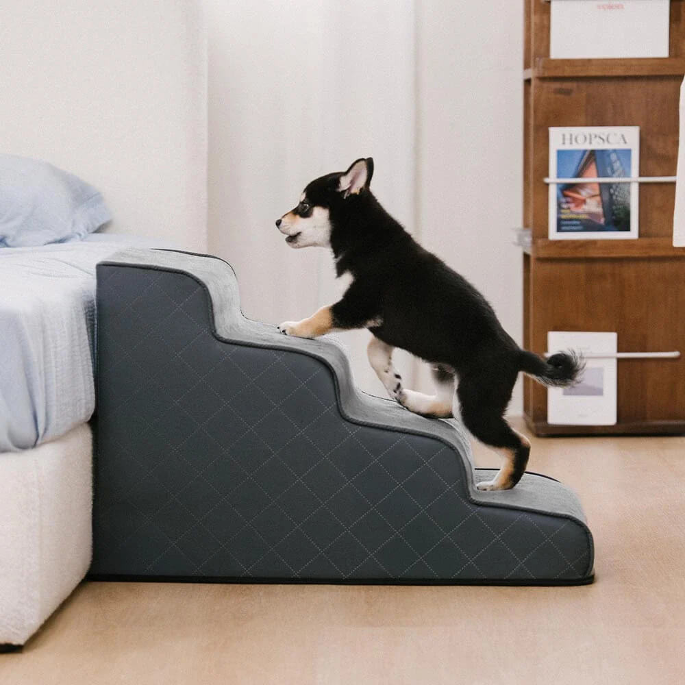 Faux Leather High-Density Sponge Removable Pet Steps - LuxeStep