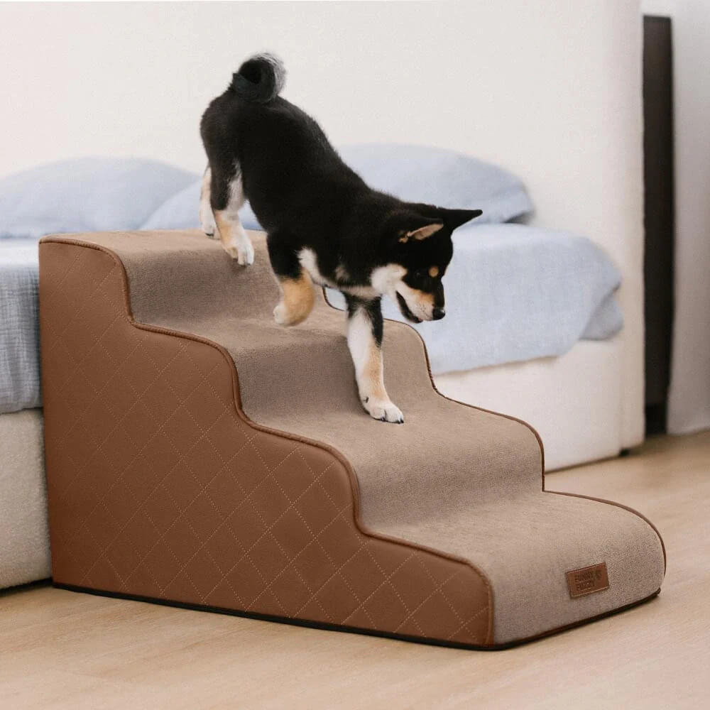 Faux Leather High-Density Sponge Removable Pet Steps - LuxeStep
