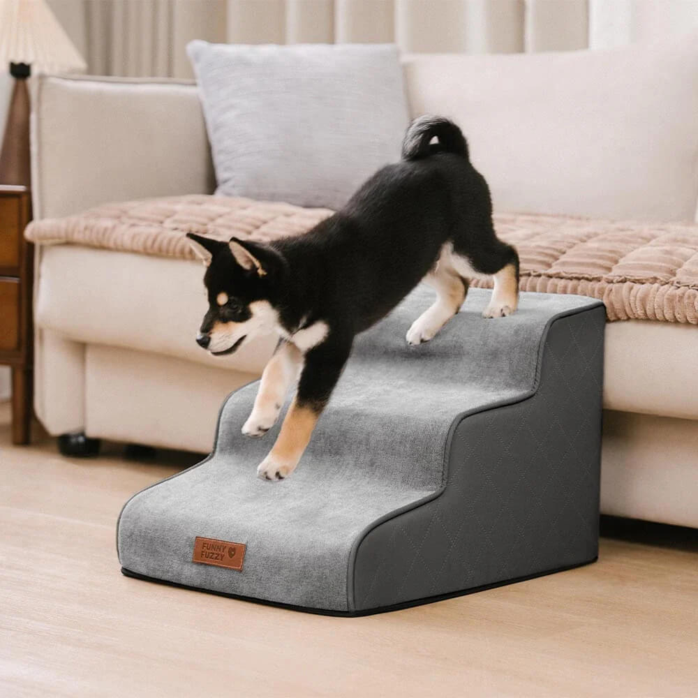 Faux Leather High-Density Sponge Removable Pet Steps - LuxeStep