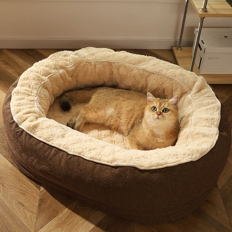 Grand lit ovale pour chien à sommeil profond et moelleux