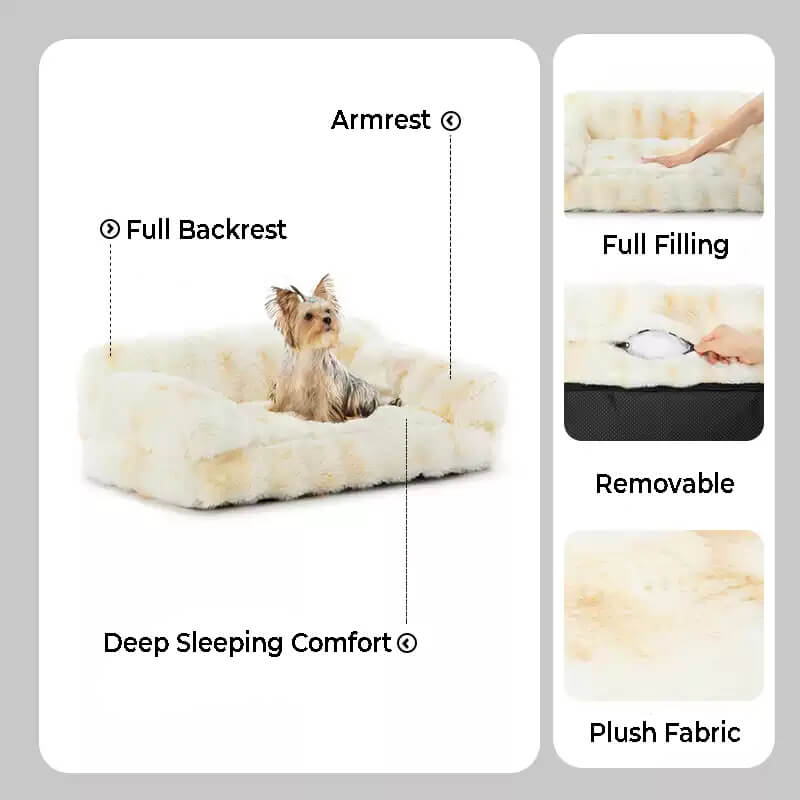 Fluffy Plush Thickened Cosy Calming Cat Sofa Bed