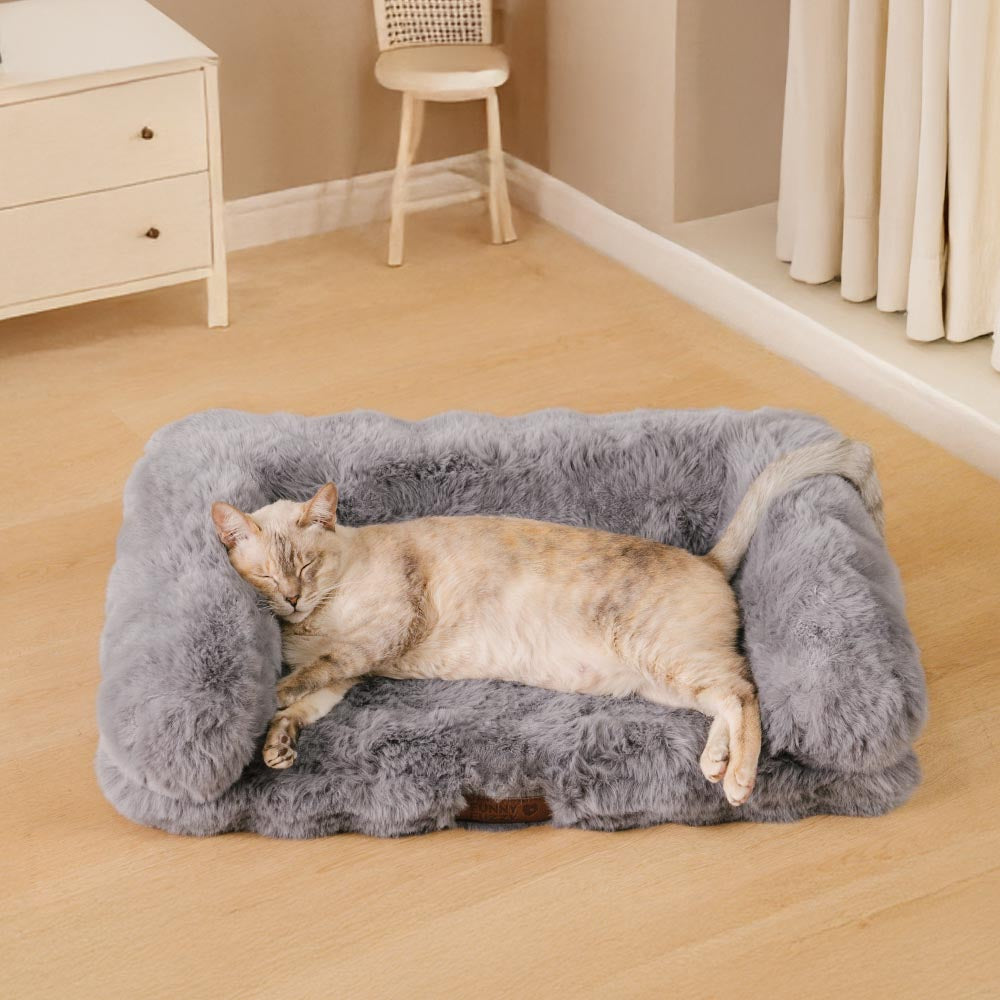 Fluffy Plush Thickened Cosy Calming Cat Sofa Bed