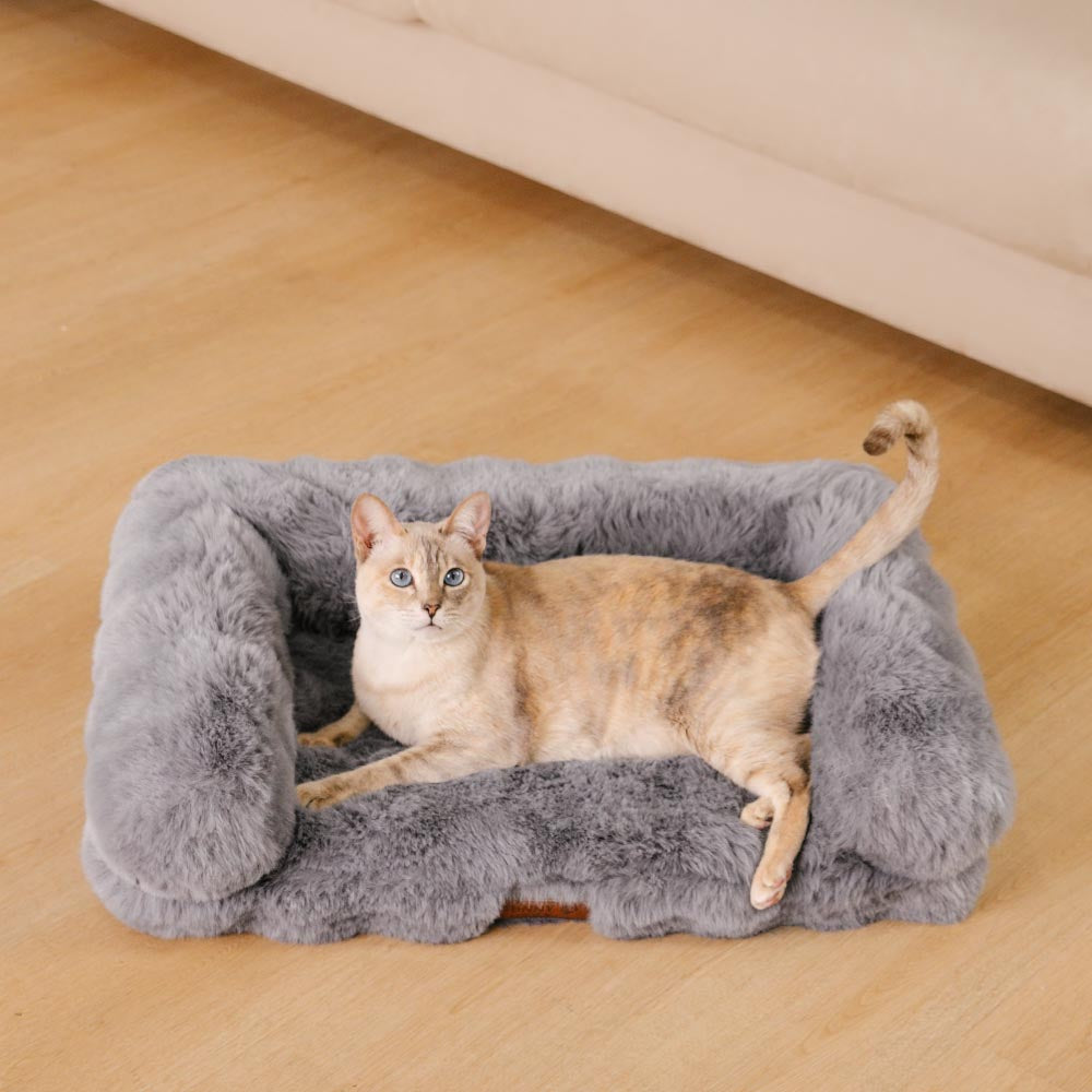 Fluffy Plush Thickened Cosy Calming Cat Sofa Bed