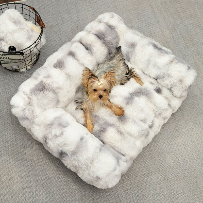 Fluffy Plush Thickened Cosy Pet Calming Bed Dog Cat Sofa Bed