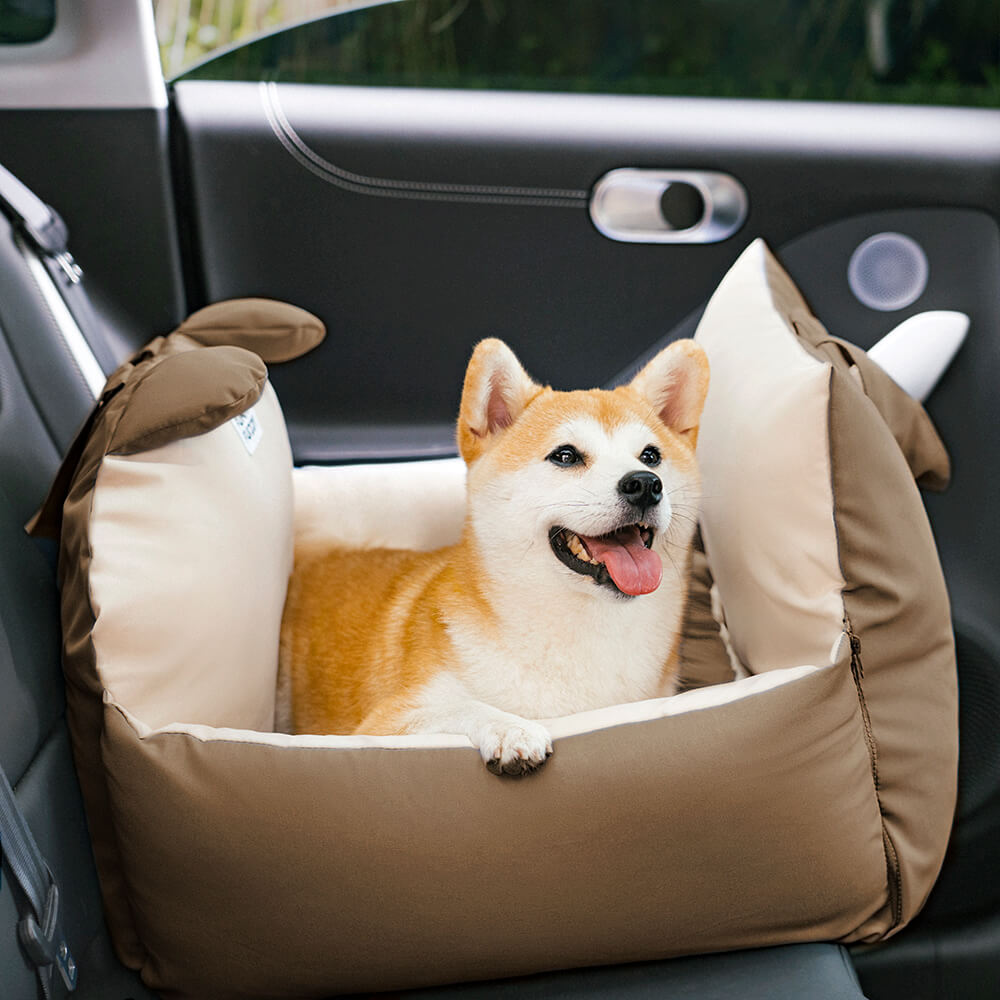 Bear Ears Pet Car Safety Bed Multifunctional Dog Car Seat Bed