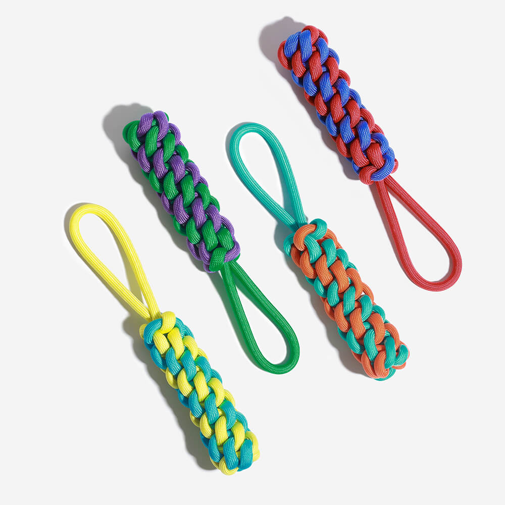 Braided Rope Stick Tug Dog Toy - Colour Clash