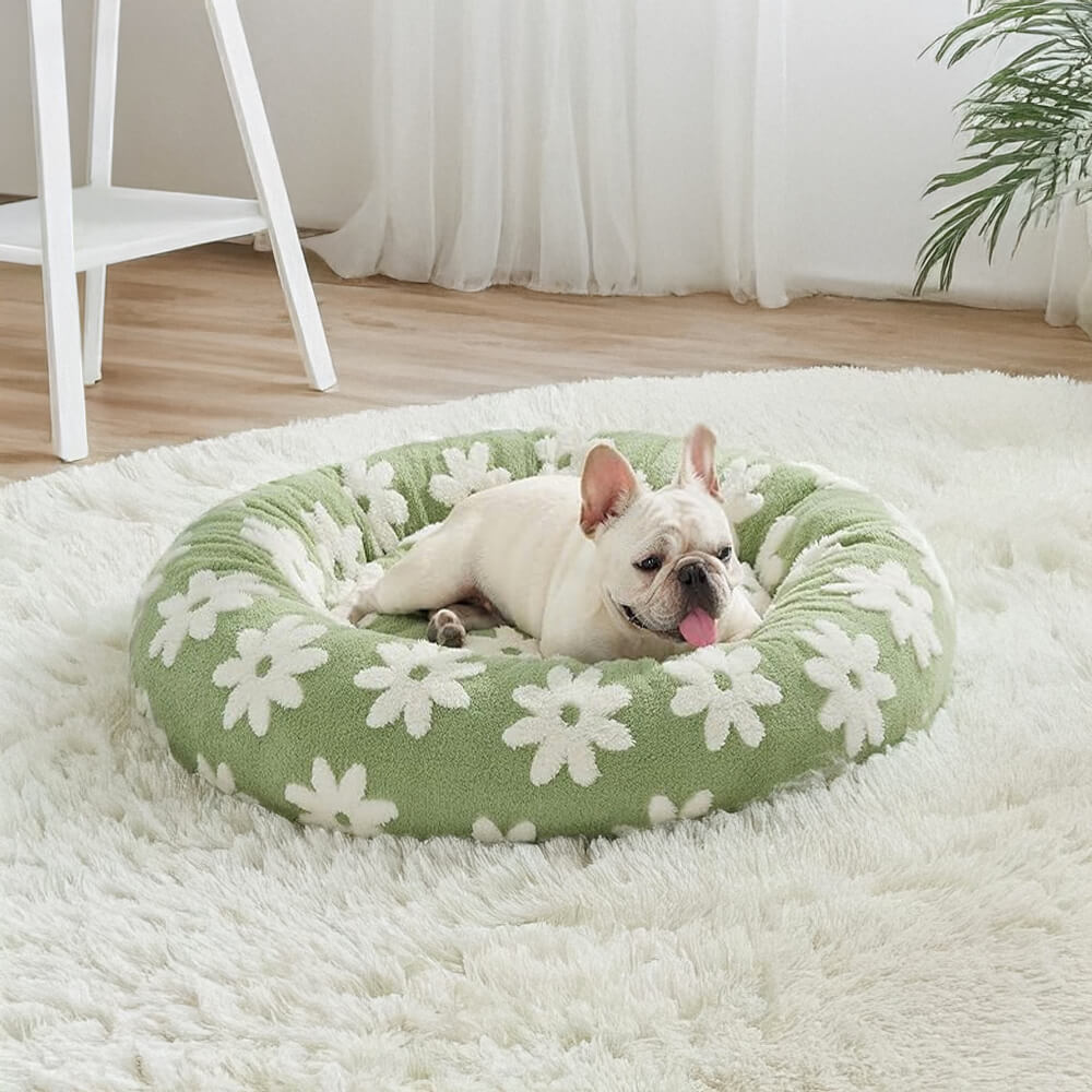 Elegance Floral Chequerboard Orthopaedic Warm Washable Dog & Cat Bed