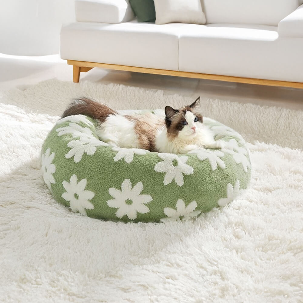 Elegance Floral Chequerboard Orthopaedic Warm Washable Dog & Cat Bed