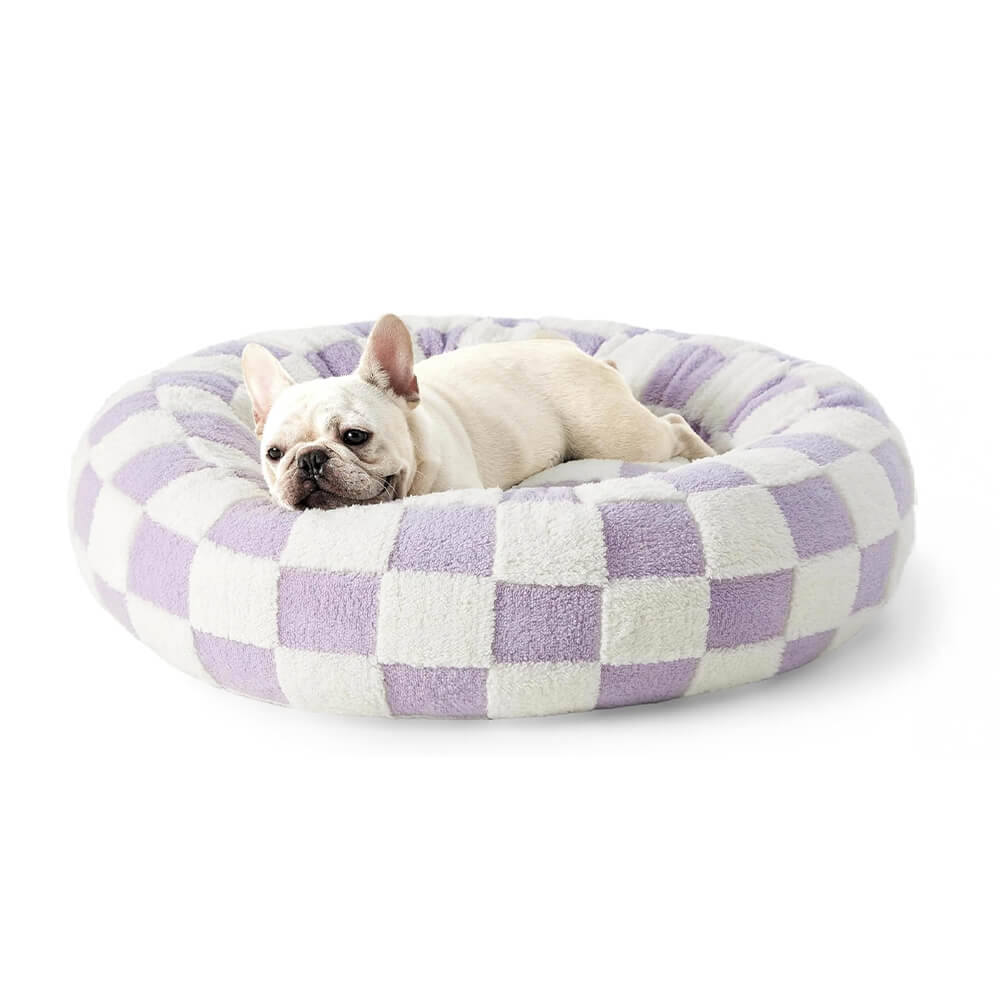 Elegance Floral Chequerboard Orthopaedic Warm Washable Dog & Cat Bed