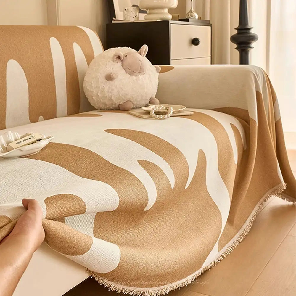 Ice Cream Wave Chenille All Seasons Universal Multifunctional Full Coverage Sofa Cover