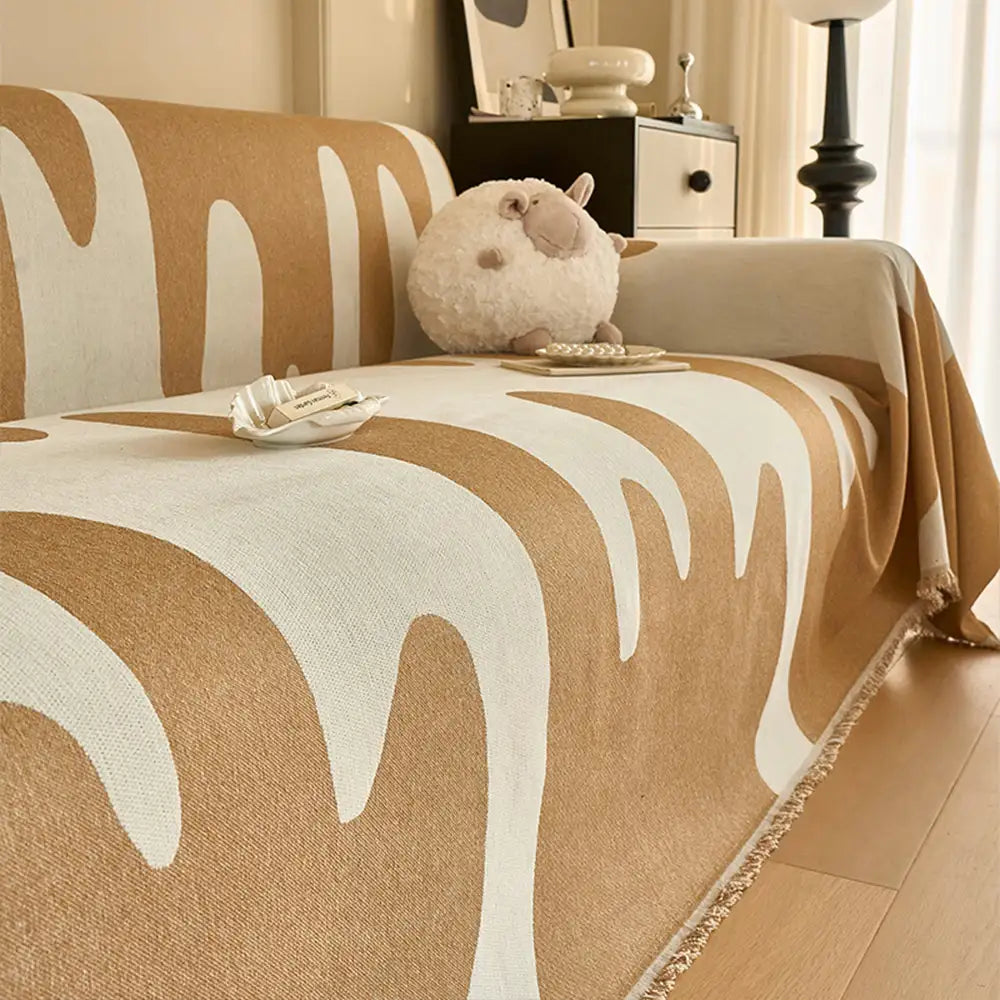 Ice Cream Wave Chenille All Seasons Universal Multifunctional Full Coverage Sofa Cover