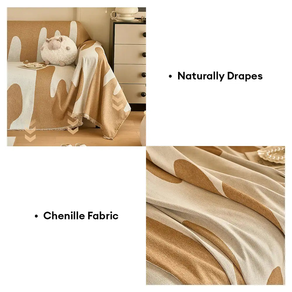 Ice Cream Wave Chenille All Seasons Universal Multifunctional Full Coverage Sofa Cover